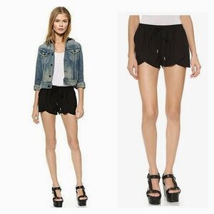 Joe's Jeans Black Silk Shorts Size L Ruffled Casual Minimalist